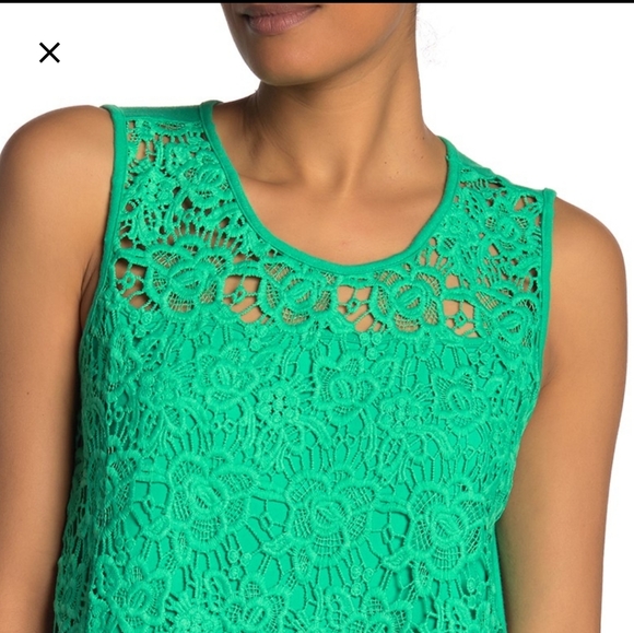 NWT: Lace Front Sleeveless Blouse - Picture 2 of 5